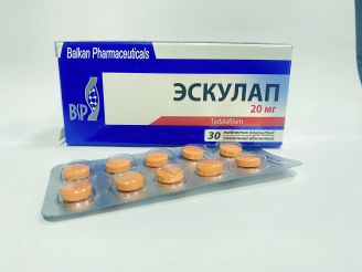 Esculap (Tadalafil) 20 mg x 100 tabs | Balkan Pharmaceuticals